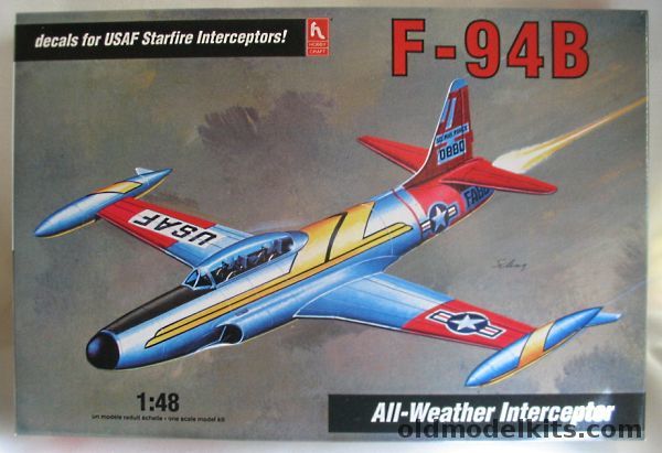 Hobby Craft 1/48 Lockheed F-94B Starfire - 59 FIS 1954 or 101st TIS 1955, HC1598 plastic model kit